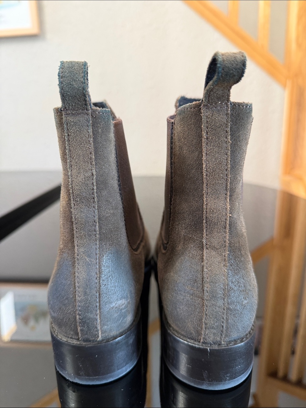 Thursday Boot Company Women's Chelsea Suede Ankle Boots in Dark Olive/brown - Picture 5 of 5